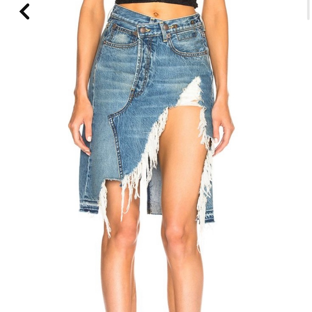 R13 Ripped Denim Skirt NWOT